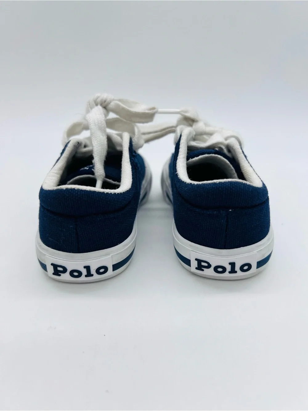 Polo by Ralph Lauren Youth Navy Elmwood Canvas Sneakers with White Accents